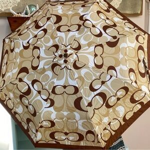 Stylish Brown and Cream Patterned Umbrella